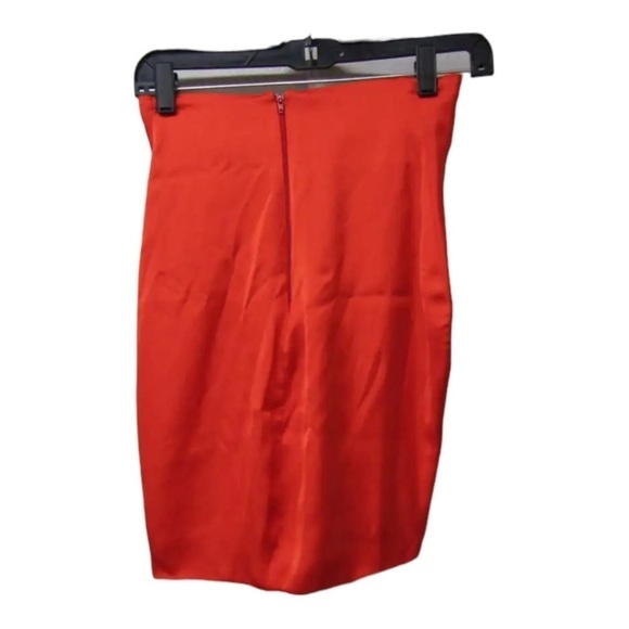 THE DOLLS HOUSE Beaudelle Satin Mini Skirt Red Pink Small NEW - Picture 8 of 9